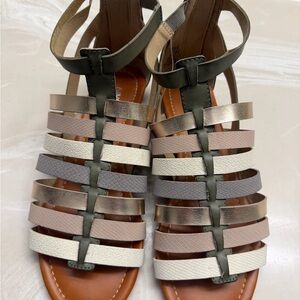 Nine West Multicolor Neutral Gladiator Sandals